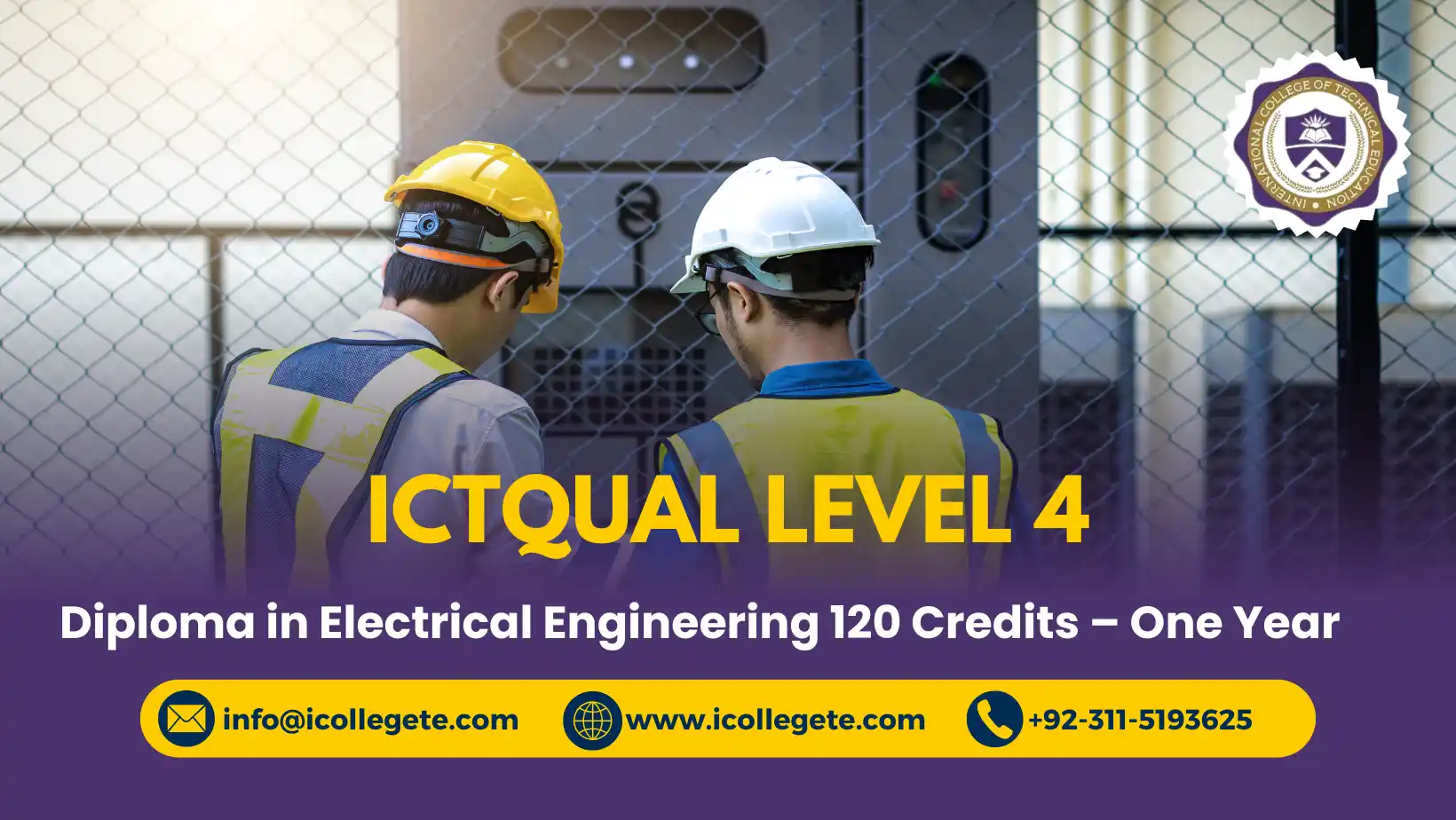 ICTQual Level 4 Diploma in Electrical Engineering 120 Credits – One Year