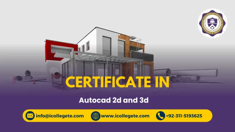 Certificate in Autocad 2d and 3d