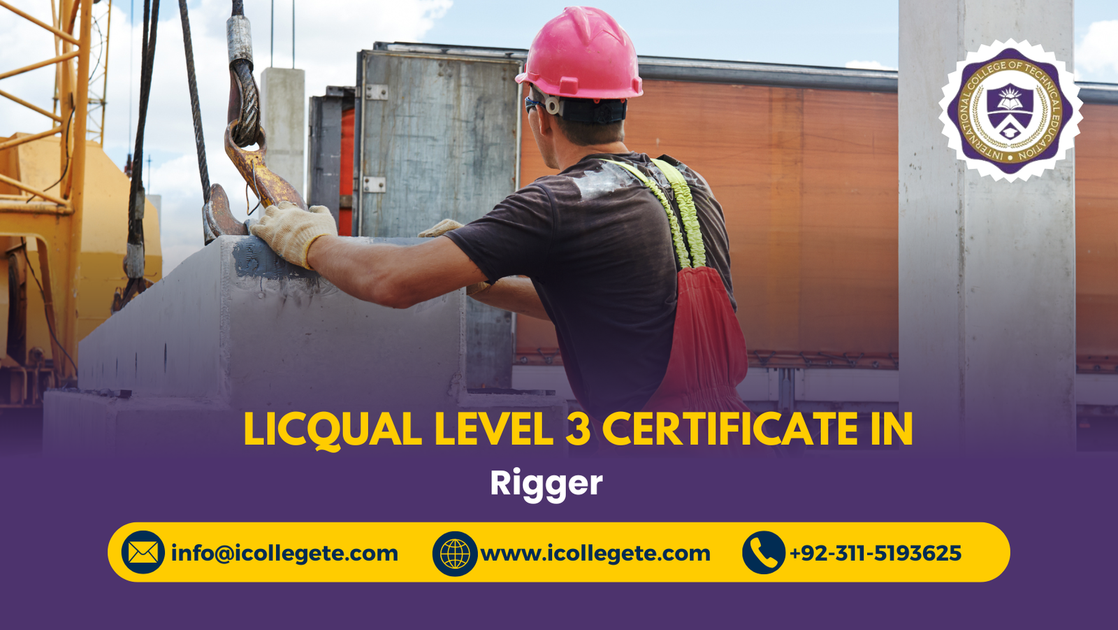 LICQual Level 3 Certificate in Rigger