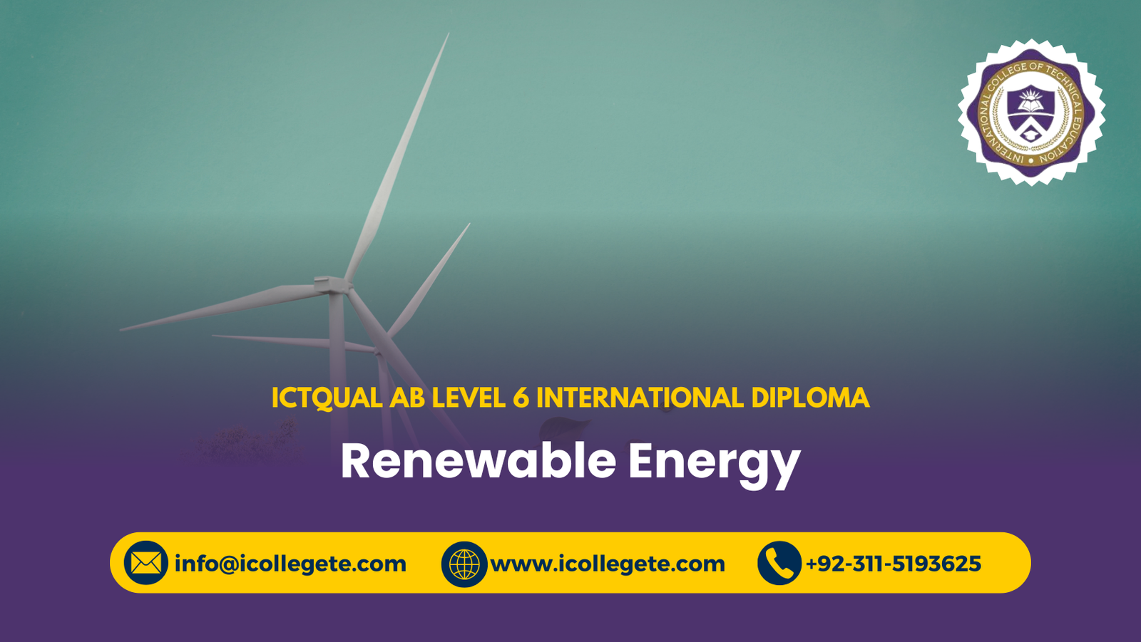 ICTQual AB Level 6 International Diploma in Renewable Energy