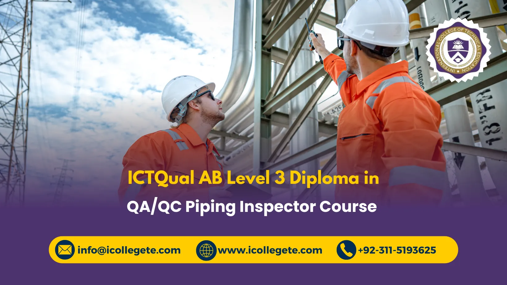 ICTQual AB Level 3 Diploma in QA/QC Piping Inspector Course